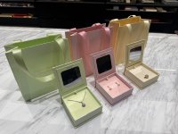 Boîte à bijoux carrée de luxe personnalisée avec logo, multipack, en promotion, avec miroir