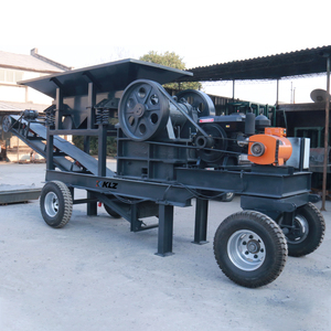 Trituradora de Mandíbulas Móvil Rock, Planta Trituradora de Piedra Portátil con Motor Diésel y Neumáticos, con Cinta Transportadora - Product Image 4