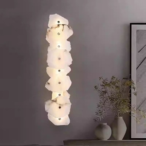 Nordic Design Onregelmatige Albast Stenen Schans Licht Gang Bed Marmeren Wandlampen Voor Slaapkamer Hotel