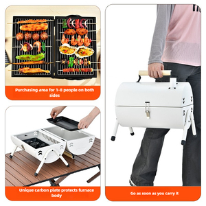 Parrilla Portátil Compacta de Acero Inoxidable para Patio y Camping, Estufa de Camping para Reuniones Familiares, Combustible de Carbón - Product Image 4