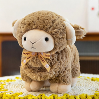 Niedliches Lamm-Plüschtier-Set: Flauschige Schaf-Stoffpuppen mit Schleifen - Peluche