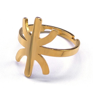 Anillo de Acero Inoxidable con Letra Amazi Africana, Popular en Europa y América, Joyería de Acero Titanio de Lujo Ligero y Moderno - Product Image 1