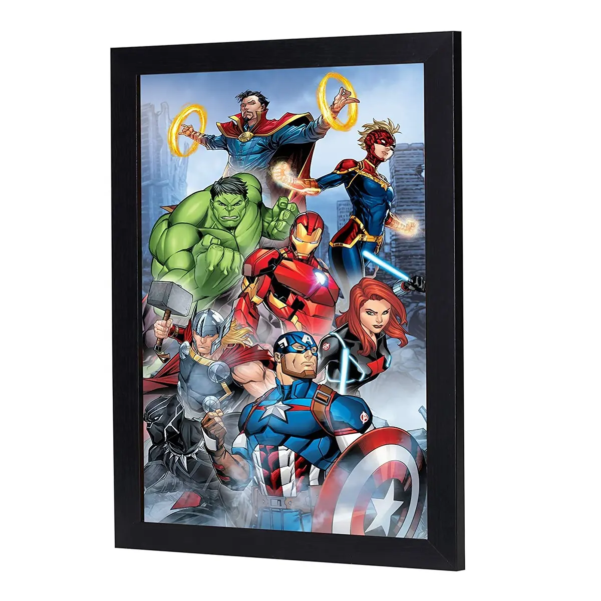 3D merceksi duvar sanatı 3D görüntü çevirme harikaları çizgi roman VS Avengers boyutu 11 "x 16"