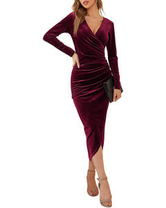 ชุดราตรียาวกำมะหยี่สำหรับผู้หญิง,ชุดเดรสงานกลางคืนประดับกลิตเตอร์ค็อกเทลหรูหรา - Product Image 4