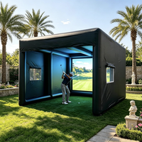 Tente de simulation de golf gonflable XYinflatable, design 3D gratuit, imperméable, en PVC, pour l'extérieur, pour studio de golf