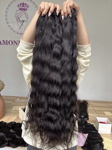 自然波浪 100% 未加工人发束批发廉价人发束原生处女发女用 - Product Image 5