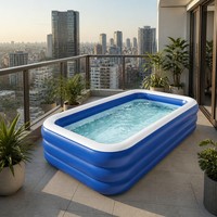 Piscine gonflable personnalisée avec logo pour enfants, idéale pour les fêtes estivales en extérieur, jeu aquatique promotionnel, ensemble cadeau jouet