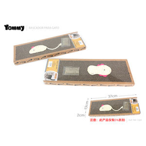 Arbre à chat en carton durable Yommy 37,5x23x3,5cm avec jouet souris motif dessin animé pour usage intérieur - Product Image 2