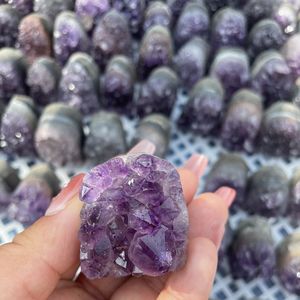 Mini brezilya ametist küme <span class=keywords><strong>geode</strong></span> mineral örneği el yapımı el sanatları - Product Image 6