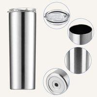 Gobelet isotherme en acier inoxydable 304 de 20 oz, double paroi, à isolation sous vide, droit, avec paille, pour voiture, bureau, extérieur