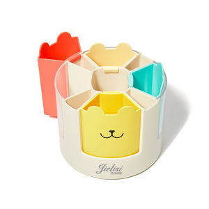 पेन, रंगीन पेंसिल, मार्कर और शिल्प के लिए गोल पेन धारक डेस्कटॉप कारौसेल आयोजक, टिकाऊ और मजबूत - Product Image 5