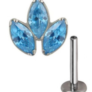Boucles d'oreilles clous en titane stérile F136 avec zircon pour piercing du cartilage et des lèvres, bijoux unisexes, cadeau - Product Image 4