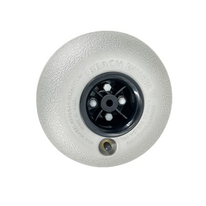 Oferta Especial: Ruedas de PVC <span class=keywords><strong>Mygo</strong></span> de 8 Pulgadas para Carritos Pequeños, Estilo Neumático de Playa, con Banda de Rodadura Dura, Sin Frenos - Product Image 3