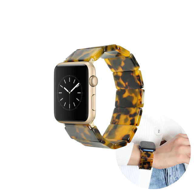 Factory Manufacture Fashion Luxury 38 42 45 49mm Resin Watch Band OEM Women Metal Buckle for IWatch Band Resin Apple Watch Strap