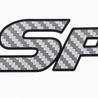 Autocollant Emblème Sport en Fibre de Carbone Bleu avec Bord Noir : Badge Lettres Plat pour Carrosserie, Vinyle Texturé PVC