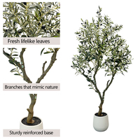 5FT Kunstmatige Olijfbomen Bonsai Olea Europaea met vruchten voor landschapsarchitecten, huis, kantoor, hotel, winkeldecoratie - Ecologisch zijde-effect