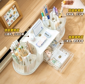 Porte-stylo cylindrique en plastique pour organisateurs de bureau et support Pot <span class=keywords><strong>à</strong></span> <span class=keywords><strong>crayons</strong></span> <span class=keywords><strong>à</strong></span> usage multiple - Product Image 1