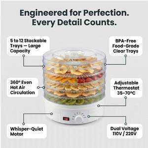 <span class=keywords><strong>Deshidratador</strong></span> Eléctrico Mayorista con 5/8/12 Bandejas, Máquina Secadora Doméstica para Frutas, Verduras, Carne Seca, Hierbas y <span class=keywords><strong>Alimentos</strong></span> para Mascotas - Product Image 3