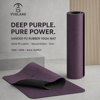 Tapete de Yoga Yugaland Flagship 50 de PU Lijado, 183*68cm, Antidesgarro, con Base de Goma