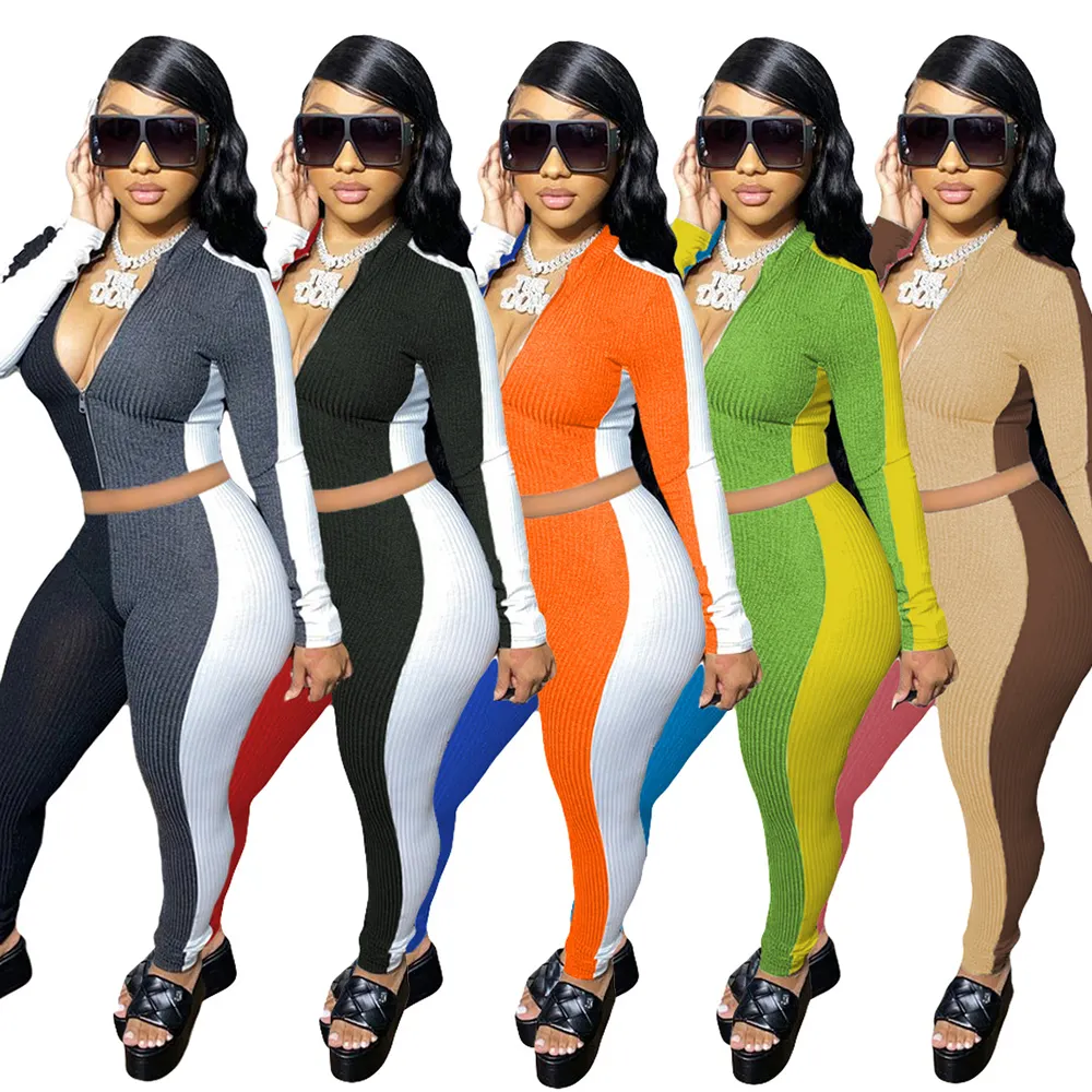 Spring Fall Clothes Women Hot Sale Sexy Womens Tracksuits 2 Piece Set Yoga Leggings Pants Sets Clothing Yoga Sport Suits