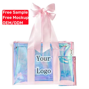 Óng ánh rõ ràng <span class=keywords><strong>ToTe</strong></span> Thời Trang đầy màu sắc PVC túi <span class=keywords><strong>x</strong></span>ách với Pouch Laser lớn trong suốt Túi mua sắm cho phụ nữ cô gái bãi biển sử dụng - Product Image 1