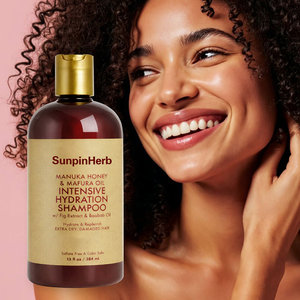 Deep Moisture Anti-Frizz Nourishing Hair <b>Shampoo</b> with Manuka Honey Mafura Oil Shea Butter for Dry Curly Natural Heat Styled Hair - Product Image 1