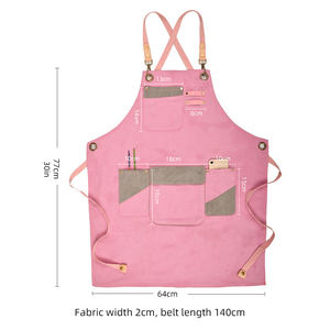Tablier en toile rose fille en colère, cuisine résistant à <span class=keywords><strong>l</strong></span>'huile barista jardinage tatouage artiste en relief <span class=keywords><strong>assiette</strong></span> en cuir - Product Image 2