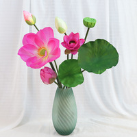 Vente en gros de lotus pour décoration de salon, arrangement floral à faire soi-même, simulation de bouquet de fleurs, fleurs artificielles, plante verte, lotus