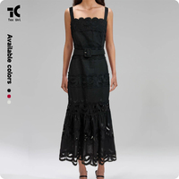 Robe décontractée longue pour femme, col halter, taille empire, dos nu, en dentelle, coupe sirène, ligne A, pour le quotidien