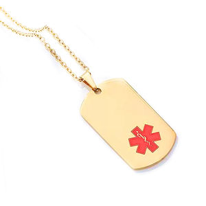 Collar Médico Personalizado con Grabado de Información de Emergencia para Mujeres y Hombres, Chapado en Oro, Acero Inoxidable, Venta al por Mayor, OEM/ODM - Product Image 6