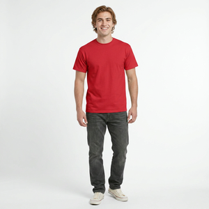 T-shirt uni en coton et polyester tendance, impression numérique personnalisée, logo de marque, t-shirt grande taille pour homme - Product Image 1