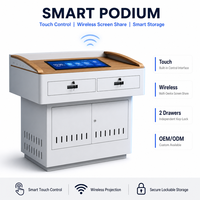 Pupitre numérique intelligent OEM personnalisé avec écran tactile multimédia pour salle de classe et conférence, en tôle métallique, fabriqué par un fabricant de tôles.