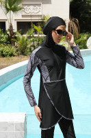 XXXXL Plus Size Maillot de bain modeste pour femme islamique arabe musulman 3pcs Burkini Hijab Maillot de bain Maillot de bain