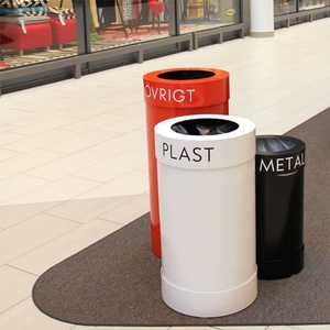 Commercial Public <b>Large</b> Garbage <b>Bin</b> Outdoor Office Hotel Indoor Stainless Steel Trash Cans - Product Image 2