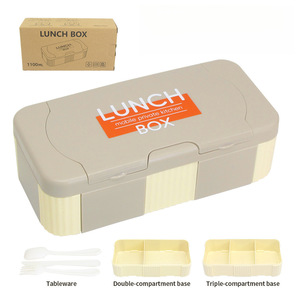 Loncheras Sencillas de Plástico con Compartimentos, Aptas para Calentar en un Horno de Microondas Loncheras con cierre a presión para la cafetería escolar. - Product Image 2