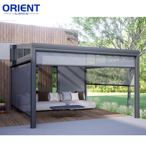 Pergola en aluminium, fabrication directe d'usine, <span class=keywords><strong>toit</strong></span> à lames orientables, imperméable et motorisé, protection solaire, véranda en verre - Product Image 2