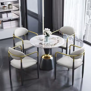 <span class=keywords><strong>Fauteuil</strong></span> en tissu tufté bleu rembourré de luxe nordique avec pieds en <span class=keywords><strong>métal</strong></span> chaise de salle à manger en velours pour salle à manger - Product Image 4