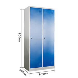 Moderne blaue 2-türige Stahl kleidung Lagers chränke Faltbarer Metalls chrank Kleider schrank für School Gym Hospital Workshop zum Verkauf - Product Image 2