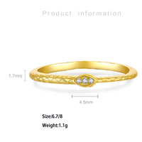 Bague en argent 925 Bagues anti-ternissement plaquées or 18 carats Bague en zircon S925 plaquée or 18 carats