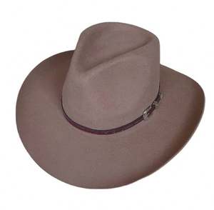 A112002 Chapeaux de cowboy western en feutre 100% laine, ajustables, unisexes, décontractés, pour fêtes, toutes saisons - Product Image 1