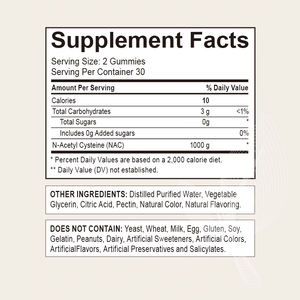 OEM ODM วิตามินกัมมี่ <span class=keywords><strong>NAC</strong></span> แอล-อะเซทิลซิสเทอีน พร้อมเรสเวอราทรอล แมกนีเซียม โคเควอไนล์ สำหรับสารต้านอนุมูลอิสระและเสริมสร้างภูมิคุ้มกัน - Product Image 2