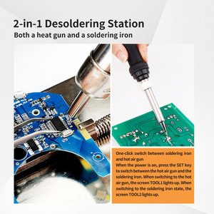 Station de soudage HITBOX, station de dessoudage à air chaud, pistolet thermique, fer à <span class=keywords><strong>souder</strong></span>, fumée - Product Image 6