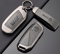 Vente en gros de mode luxe cuir de haute qualité en alliage de zinc métallique pour bmw e46 g30 display car key fob case cover shell