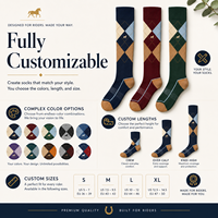 Calcetines de equitación de compresión personalizados, absorbentes del sudor, hasta la rodilla, de alto rendimiento, para montar a caballo.