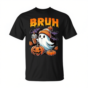 T-shirt Cute Spectral Friend pour enfants, manches courtes, col ras du cou, unisexe, imprimé numérique ludique, coupe confortable - Product Image 2