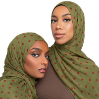 Hijabs musulmans imprimés en modal doux et respirant, foulard léger à pois, châle de luxe infroissable pour femmes musulmanes