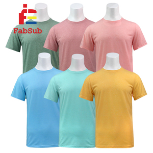 T-shirts en polyester tricoté 100 % ultra doux, toucher coton, manches courtes, unisexe, couleur unie, pour sublimation, anti-boulochage, séchage rapide - Product Image 4