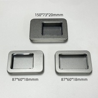 Caja de hojalata rectangular portátil mini de materiales reciclados para empaque de arte de uñas, contenedor vacío colorido personalizable
