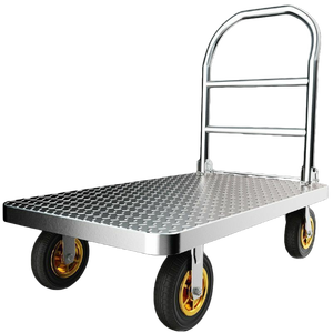 Chariot de transport de marchandises pour entrepôt, plaque d'acier 72*48, faible hauteur de clôture, roues résistantes à l'usure de 4 pouces, capacité de charge de 300 kg - Product Image 6