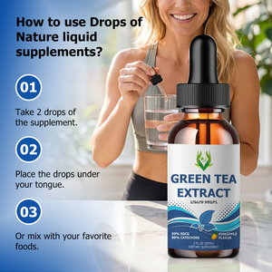 Extrait de thé vert liquide OEM ODM en gouttes, soutient le système immunitaire, la santé de la peau et le bien-être général, compléments alimentaires à base de plantes - Product Image 5